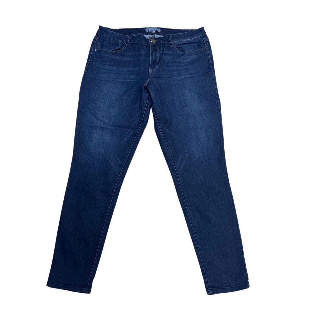 EUC Wit and Wisdom Women's Curvy High-Rise Skinny Jeans Dark Wash Blue Size 14